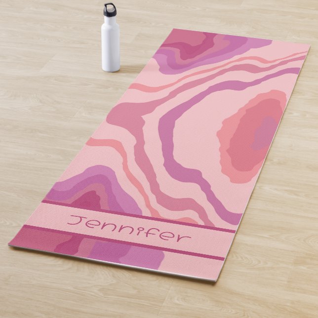 Fun Pink Abstrakt Moderne Mädcheninspiritivität Yogamatte (Beispiel)