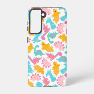 Fun Pink & Aquamarin Dinosaurier Muster Samsung Galaxy Hülle