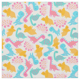 Fun Pink & Aquamarin Dinosaurier Muster Stoff