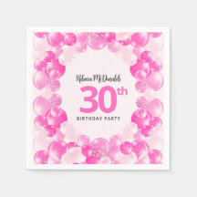 Fun Pink Balloons Imitate Glitzer 30. Geburtstag P
