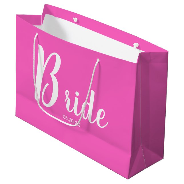 Fun Pink Bride Grand sac cadeau (Devant Angle)
