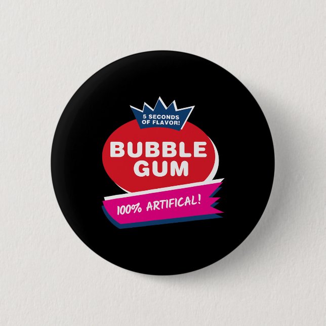 Fun Pink Bubble Gum Halloween Kostüm Button (Vorderseite)