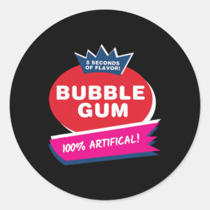Fun Pink Bubble Gum Halloween Kostüm Runder Aufkleber