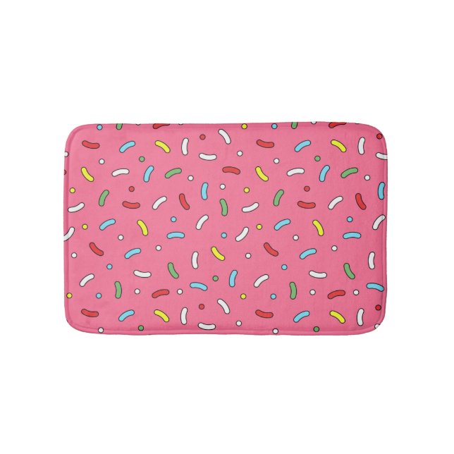 Fun Pink Candy Sprinkles Pattern  Badematte (Vorderseite)