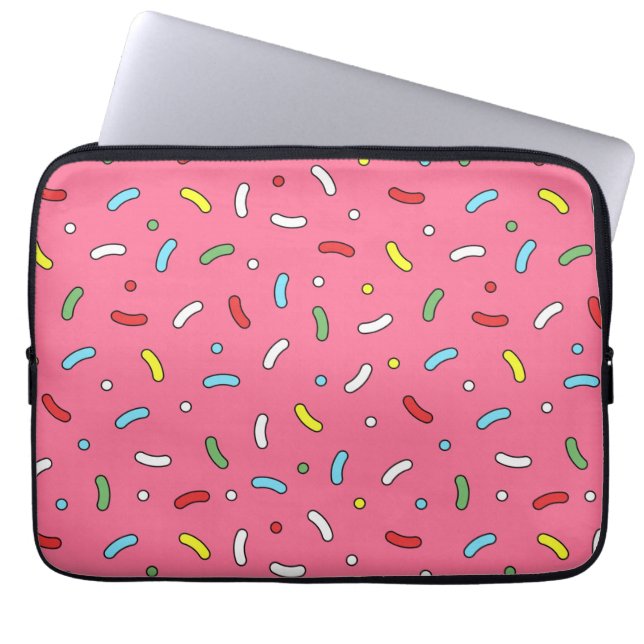 Fun Pink Candy Sprinkles Pattern Laptopschutzhülle (Vorderseite)