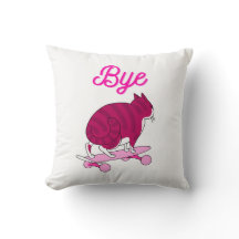 Fun Pink Cat Bye Text