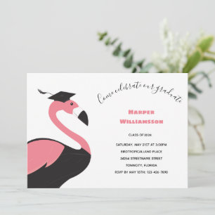 Fun Pink Flamingo Animal Abschluss Einladung