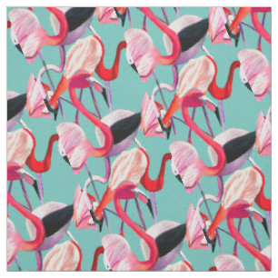 Fun pink Flamingo Aquarellbild Stoff