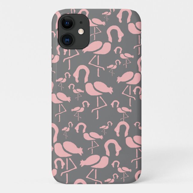 Fun Pink Flamingo Vogelkunst Case-Mate iPhone Hülle (Rückseite)