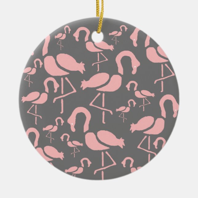 Fun Pink Flamingo Vogelkunst Keramik Ornament (Vorne)