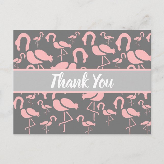 Fun Pink Flamingo Vogelkunst Postkarte (Vorderseite)