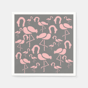 Fun Pink Flamingo Vogelkunst Serviette