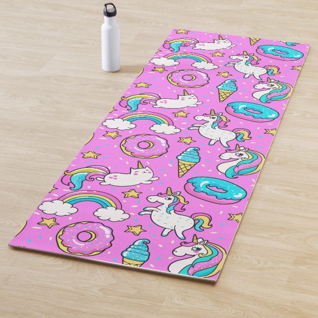 Fun Pink funkelnde magische Regenbogen-Einhorn-Kit Yogamatte (Beispiel)