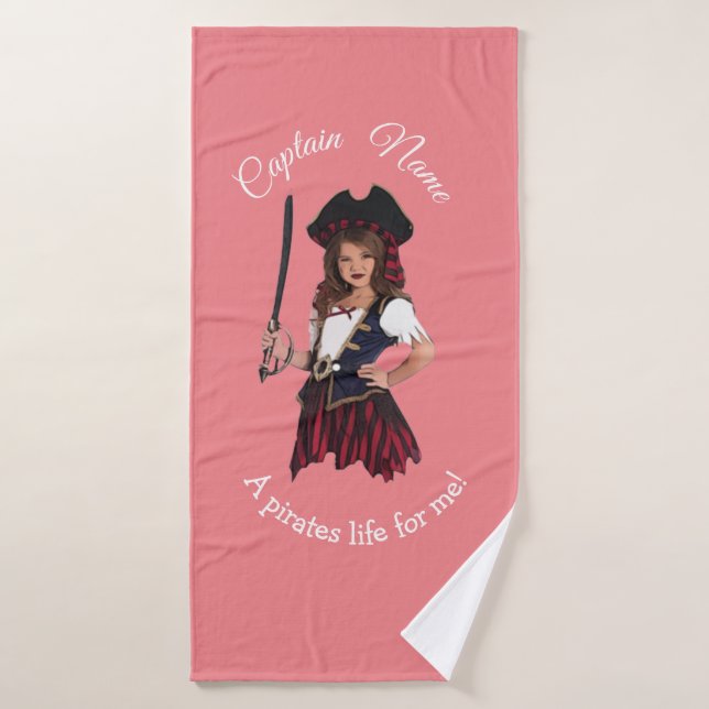 Fun Pink Girl Pirate Badehandtuch (Badehandtuch)