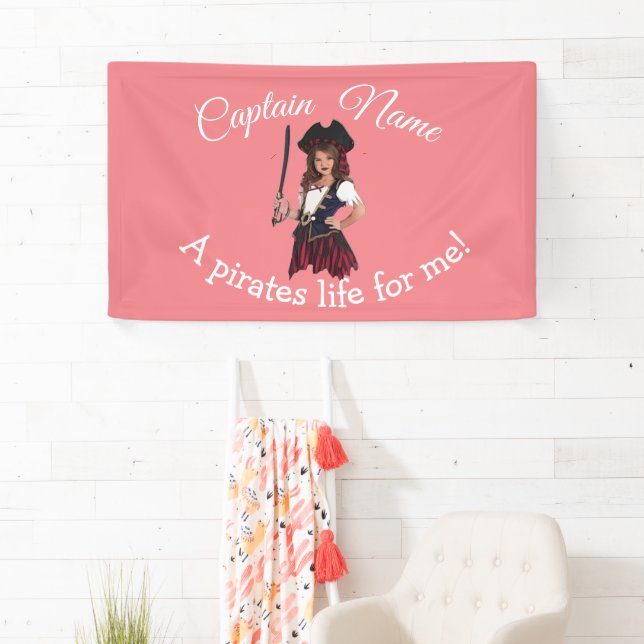 Fun Pink Girl Pirate Banner (Insitu)