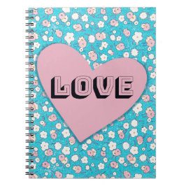 Fun Pink Heart et Love Floral Journal