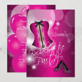 Fun Pink Junggeselinnen-Abschied Einladung