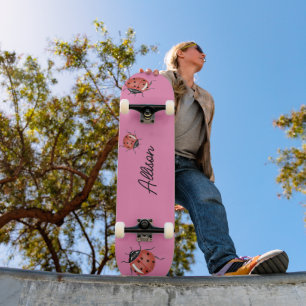 Fun pink Ladybug Skateboard