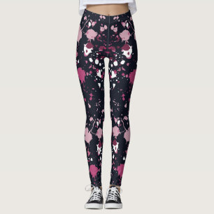 Fun Pink Paint Spritzer Muster Leggings