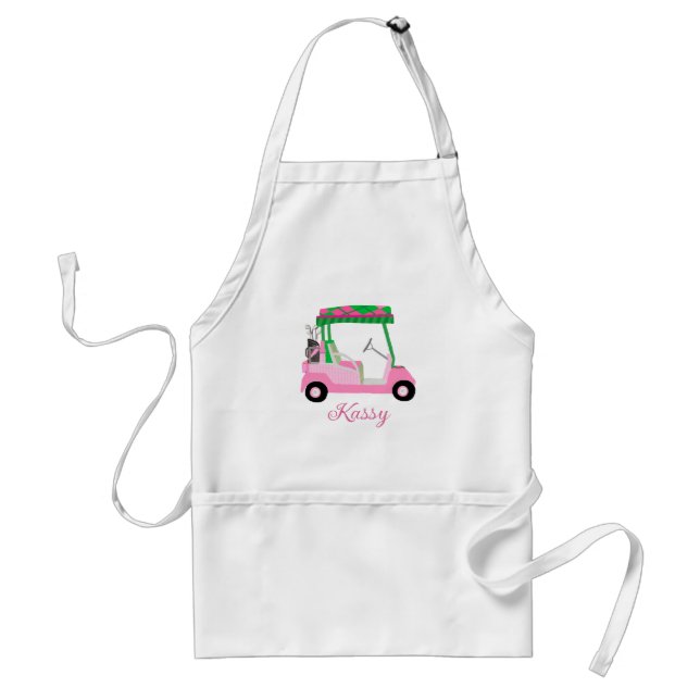Fun Pink Personalisiert Name Golf Cart Clubs Schürze (Vorne)