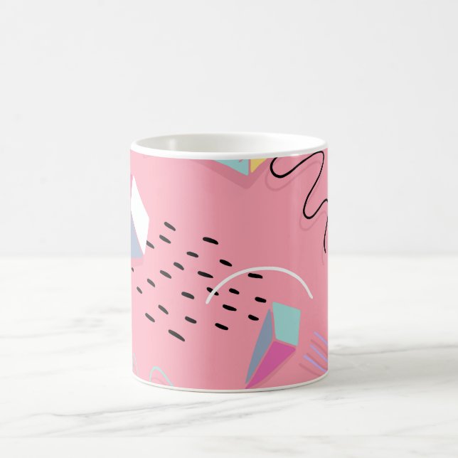 Fun Pink Throwback Graphics der 1990er Jahre Kaffeetasse (Mittel)