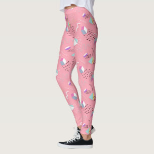 Fun Pink Throwback Graphics der 1990er Jahre Leggings