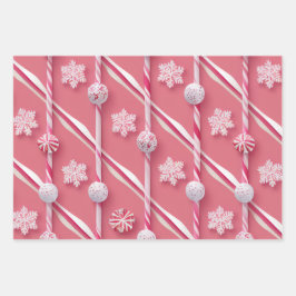 Fun Pink und Peppermint Candy Lane Collection Geschenkpapier Set