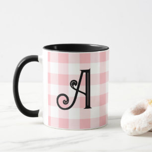 Fun Pink und Schwarz Mit Monogramm Tasse