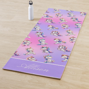 Fun Pink Unicorn Yoga Mat Yogamatte