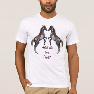 Fun Pinto Paint Horse Loving Artist Shirt