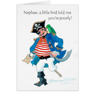 Fun Pirate and Parrot Get Well for Nephew