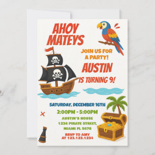 Fun Pirate zum Geburtstag Einladung