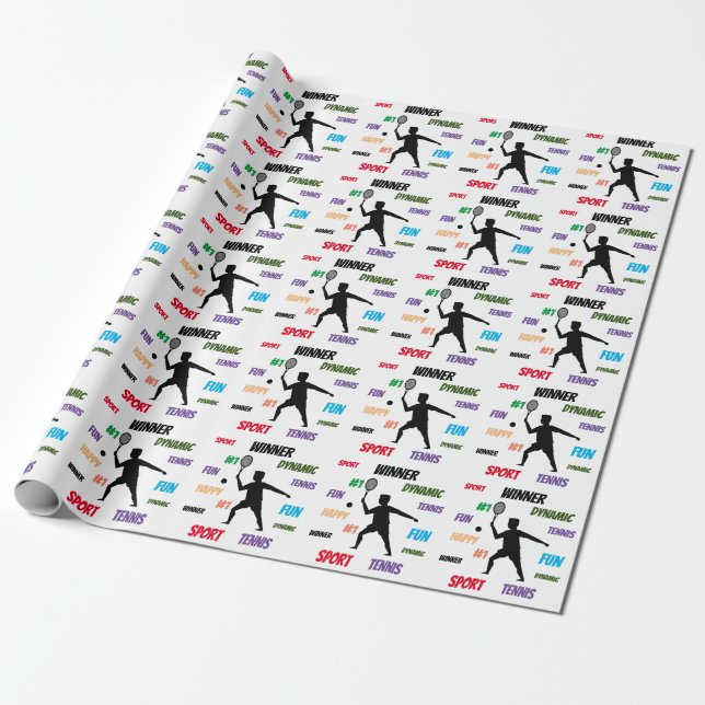 Fun player tennis  geschenkpapier (Ungerollt)