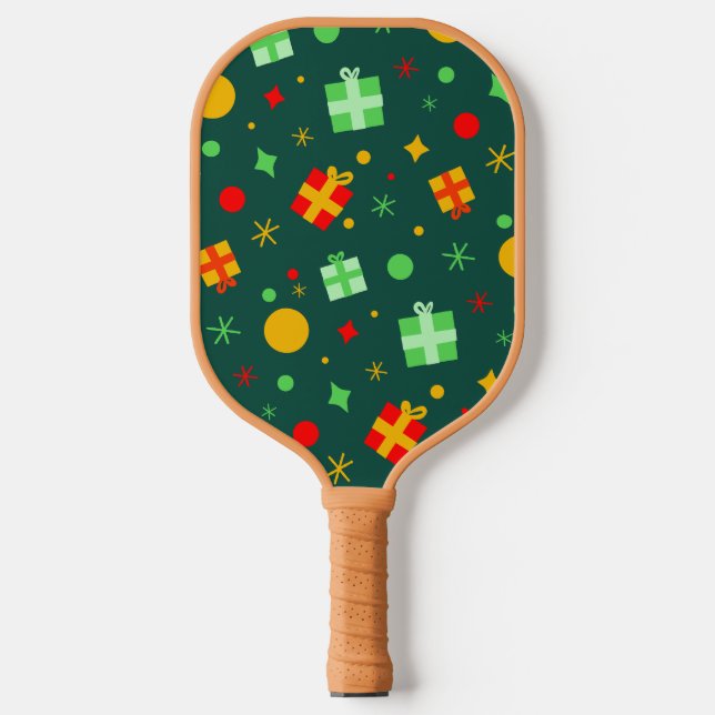 Fun Playful Christmas Pattern Pickleball Schläger (Vorderseite)