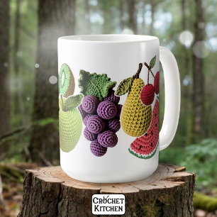 Fun Playful Crochet Fruit Collage Scrapbook Kaffeetasse