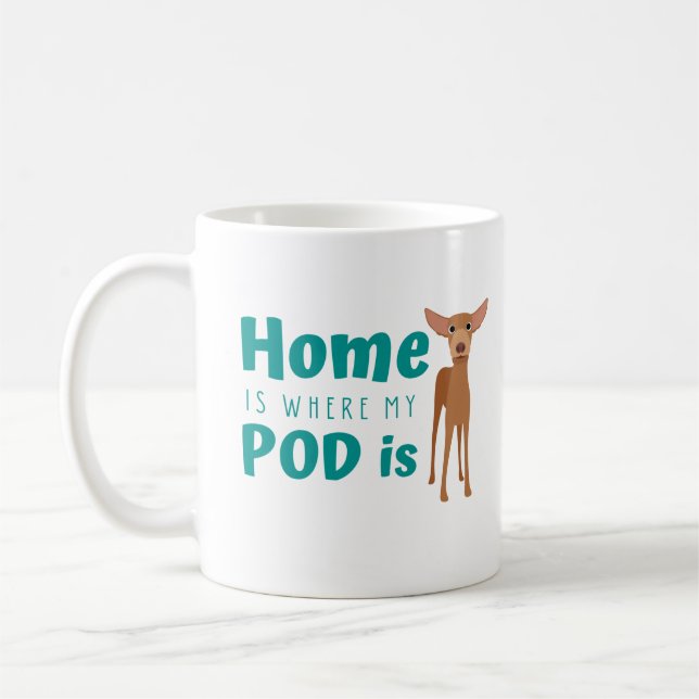 Fun Podenco Dog Cartoon Kaffeetasse (Links)