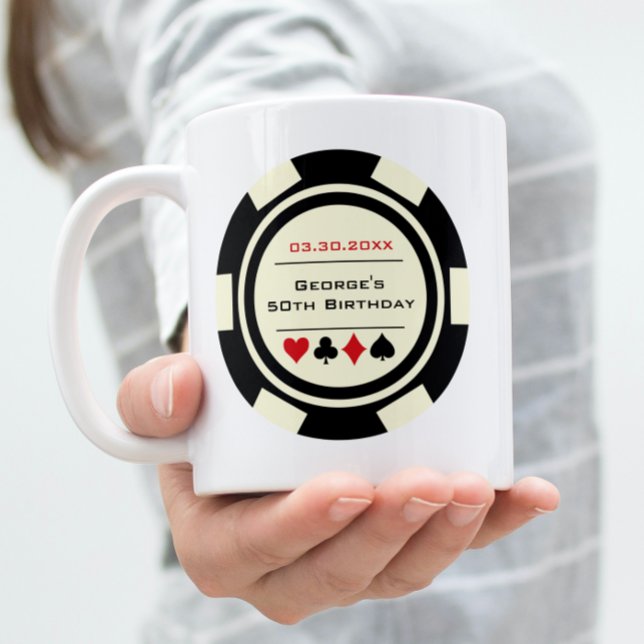Fun Poker Chip Black Off Rock Casino Kaffeetasse (Von Creator hochgeladen)