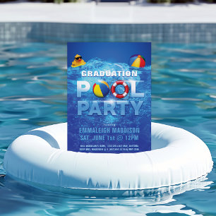 Fun Pool Party Abschluss Einladung