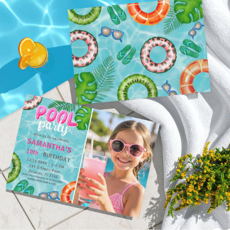 Fun Pool Party Any Age Birthday Invitation Einladung
