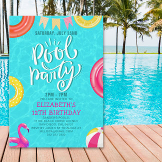 Fun Pool Party Birthday Invitation – Summer Splash Einladung