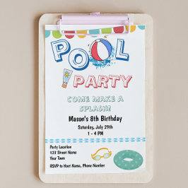 Fun Pool-Party Einladung