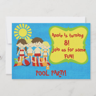 Fun Pool Party Einladung