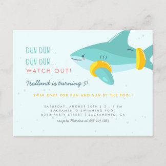 Fun Pool Party Shark Arm Bands Kindergeburtstag Einladungspostkarte