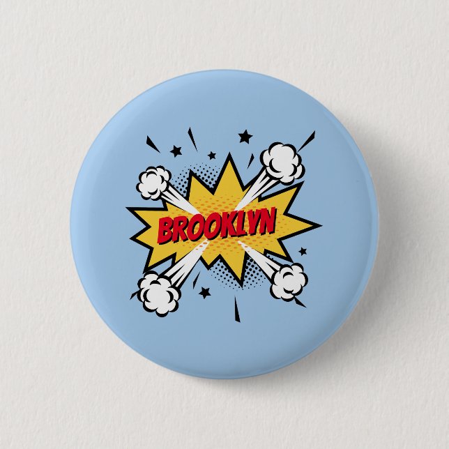 Fun Pop Art Comic Buch Stil callout Logo Button (Vorderseite)
