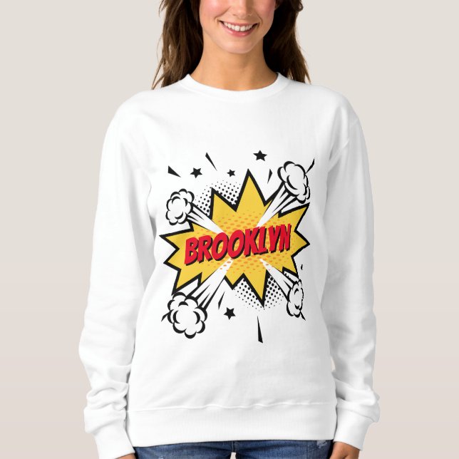 Fun Pop Art Comic Buch Stil callout Logo Sweatshirt (Vorderseite)
