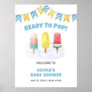 Fun Popcice Ice Cream Baby Dusche Willkommen Poster