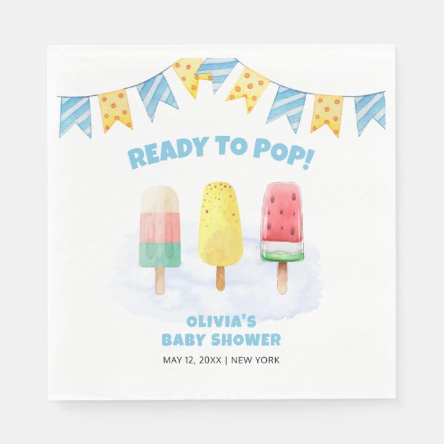 Fun Popcile ready to Pop Ice Cream Baby Dusche Serviette (Vorderseite)