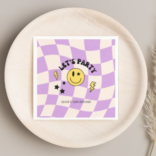 Fun Preppy Pastel Pink Y2K Retro Birthday Napkins Serviette
