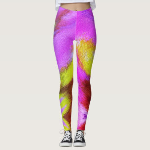Fun Psychedelic Farbiges Furry Muster Leggings