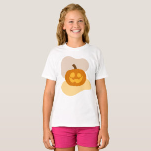 Fun Pumpkin & Abstrakt Blob Shape Halloween Girl's T-Shirt